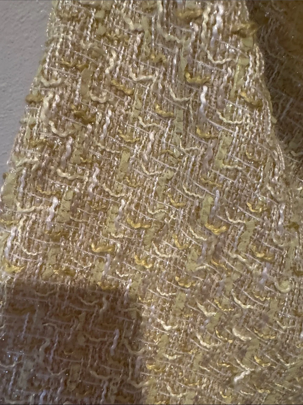 House of Harlow 1960 Pale Yellow Tweed Button-Front Mini Skirt - Picture 6 of 8